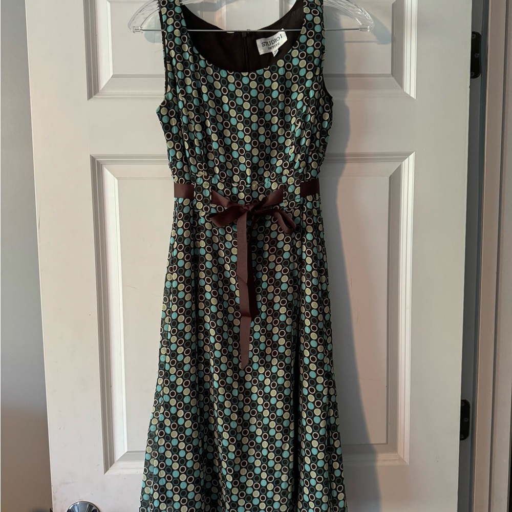 Studio 1 Patterned Sleeveless Dress with Jacket